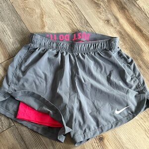 Nike Women's Athletic Shorts in Gray and Pink